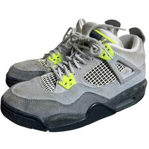 Nike Air Jordan 6Y 4 IV Retro SE Neon Gray Suede